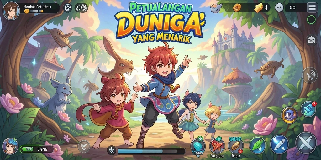 Tampilan menarik dari gameplay 3446 yang penuh warna.