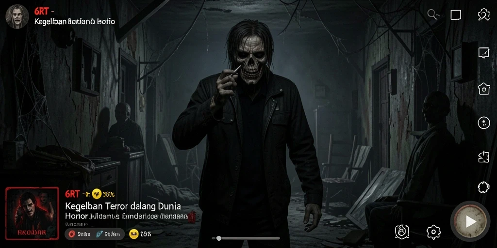 Screenshot gameplay 6RT menampilkan suasana mencekam dan penuh ketegangan.