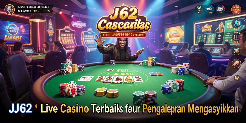 Tampilan screenshot utama JJ62 menampilkan dealer langsung dan permainan yang menggugah selera.