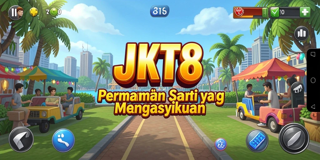 Tangkapan layar JKT8 menampilkan gameplay menyenangkan dengan grafis cerah.