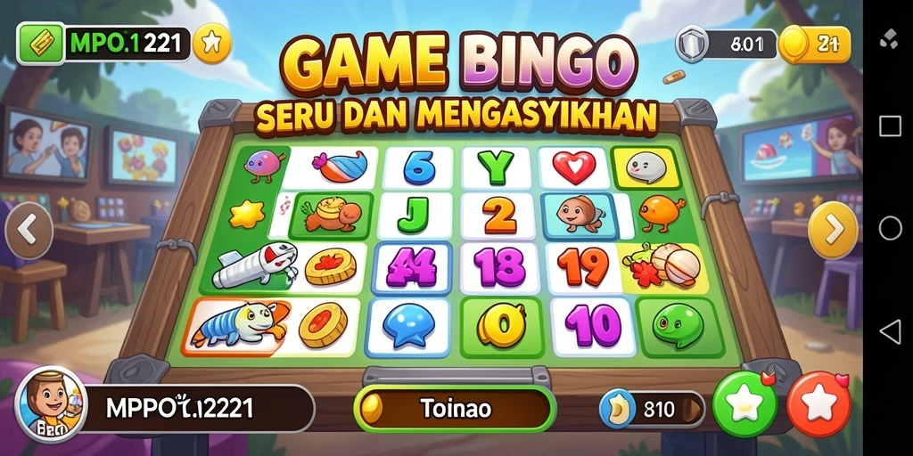 Tampilan gameplay seru dalam aplikasi Bingo MPO1221
