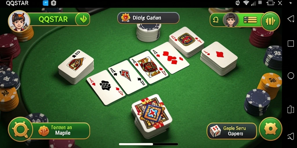 Tampilan permainan Gaple yang seru dan interaktif di QQSTAR.
