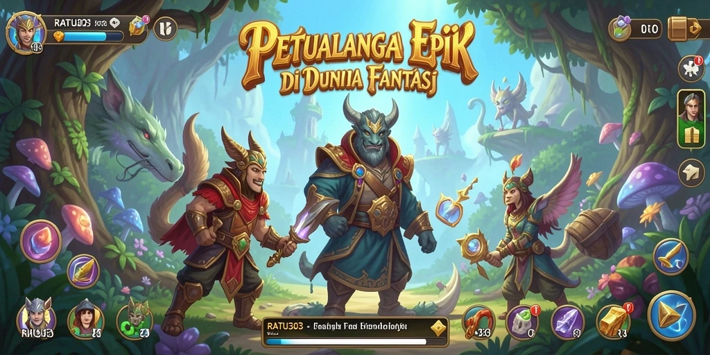 Tangkapan layar dari gameplay RPG yang menakjubkan di RATU303.