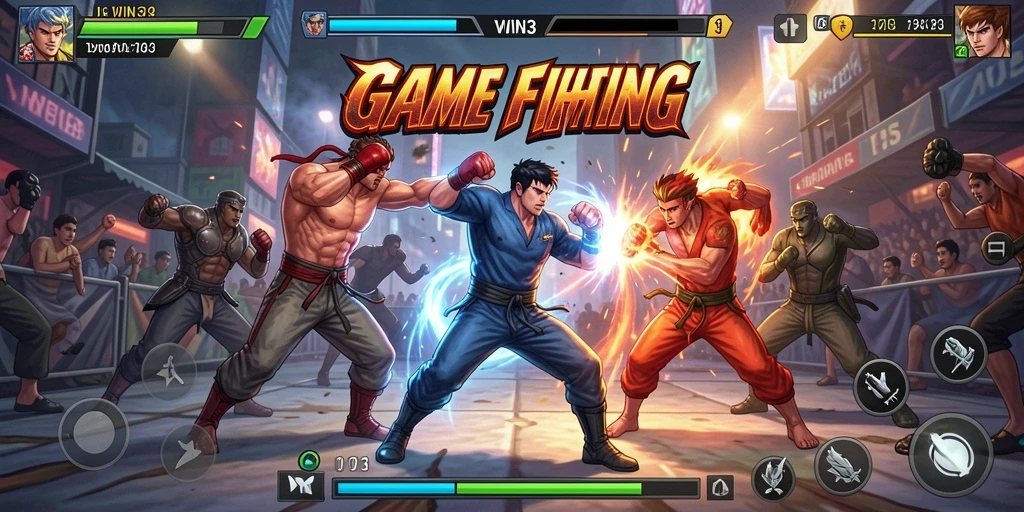 Tangkapan layar gameplay pertarungan epik di WIN33.